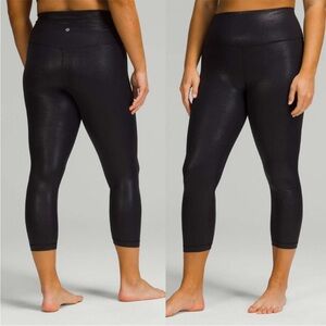 Lululemon Align High-Rise Crop 23" Shine Radiate Foil Print Black Size 6